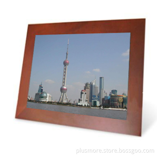 lcd digital photo frame--10.4inch flat wooden frame